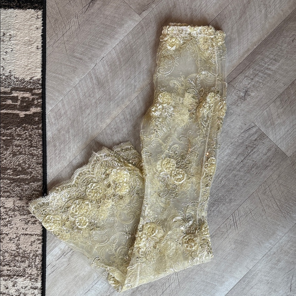 Elegant Lace Pants in Gold